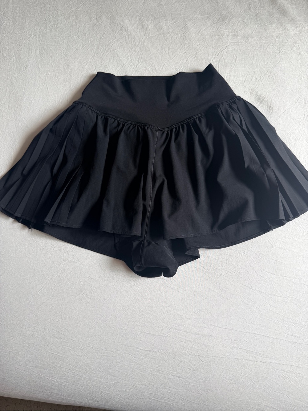 aerie Black Pleated Mini Skirt with Built-In Shorts